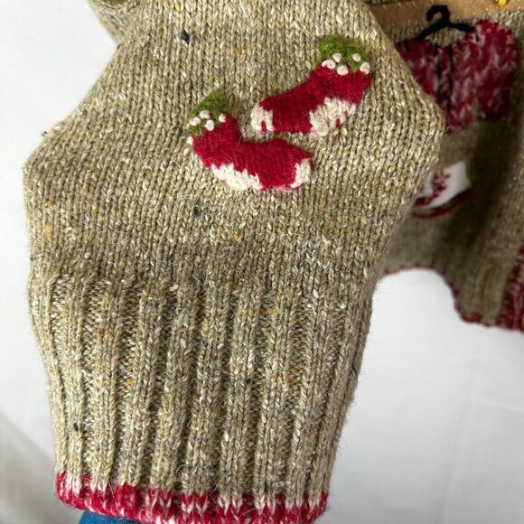 Northern Isles Tan Marled 2004 Christmas Winter Scenes Full Zip Sweater Size XL - Picture 9 of 15